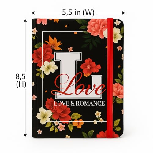 Image of COI Love & Romance Hardcover Journal 5.5x8.5″ - 192-Page Unruled 80 GSM Natural Paper, Elastic Closure, Two Ribbon Markers & Rounded Corner Design