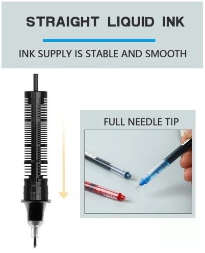 Image of like it 0.5mm Roller Pen Color ink Straight Liquid Rollerball Gel Pen for School Office Stationery Pack of 12 (Blue Red Black Each 4pc)