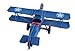 Vintage Retro Wrought Metal Iron Biplane Plane Aircraft Handicraft Models - Photo Props Home Decor/Ornament/Souvenir (Blue)