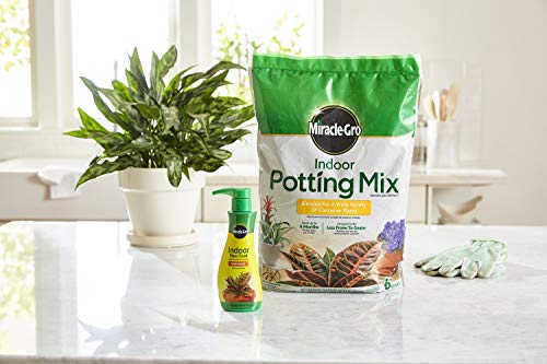 Miracle-Gro Indoor Potting Mix (6 Qt.) And Indoor Plant Food (8 Oz.) - Bundle For Growing And Fertilizing Houseplants #TOP4