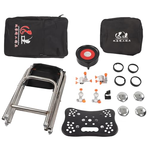 TANIQIACA Portable Fishing Folding Chair, Waterproof Breathable Camping Chair with Bait Box, Rear Storage Pocket, Heavy Duty Steel Frame, Detachable Design for Adventures Sports