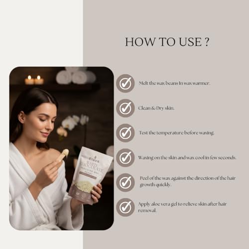 Image of Eleve Brazilian Wax For Smooth Hair Removal - For All Skin Types|Removes Tan, Dead Skin, Brightens & Moisturizes Skin|For Arms, Legs, Chest, And Full Body (White Chocolate) (50g)