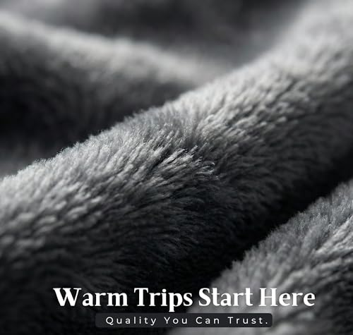 Image of VAS COLLECTIONS Travel Pillow Blanket 2-in-1, Ultra Soft Flannel Blanket with Carry Case, 65x40 Inches, Compact Portable for Flights, Camping and Travel Comfort (Black Grey)