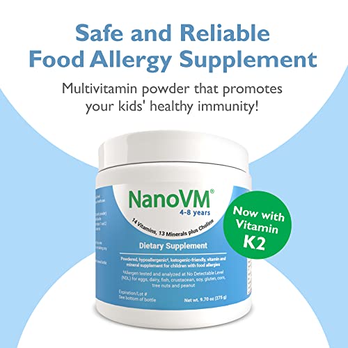 Nanovm 4-8 Years, Allergen-Free Kids Multivitamin, Flavorless Powdered Vitamins, Multivitamin Powder With 14 Vitamins & 13 Minerals, Low-Carbohydrate Vitamin Supplements, 275G - Solace Nutrition #TOP1