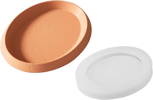 BOOWAN NICOLE Molde de bandeja de silicona para hormigón yeso ovalado molde de posavasos DIY minimalista decorativo herramientas de fabricación de