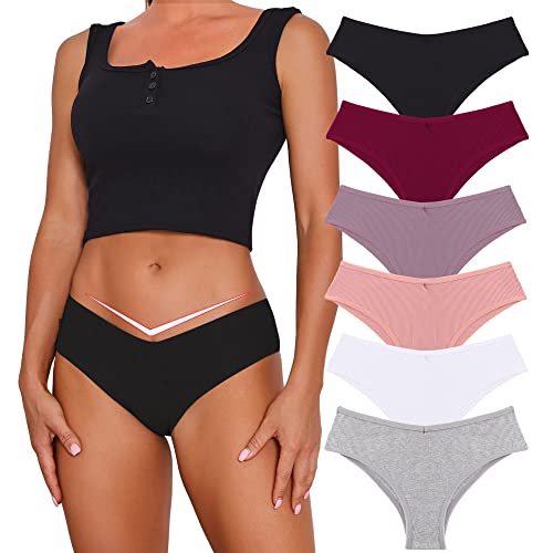 Baumwoll Unterwäsche Damen Unterhosen Frauen Atmungsaktive Slips Weich Strecken Brazilian Hipster Mehrpack 6er Pack Cover