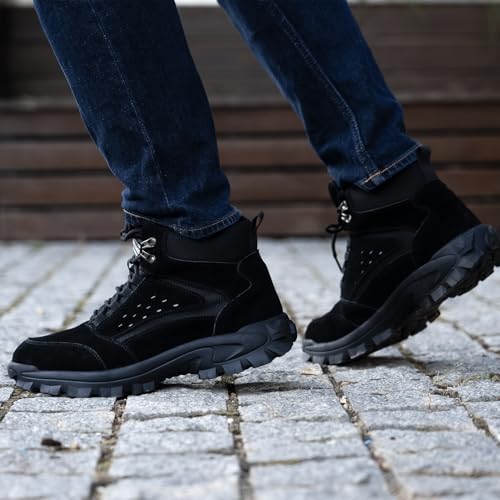 Image of Steel Toe Boots for Men Women Comfortable Lightweight Work Boots for Men Industrial Construction Boot Non Slip Work Shoes