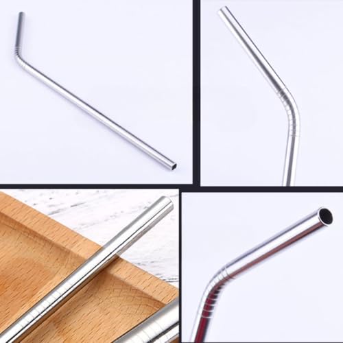Kit De Canudos Em Inox 7 Peças 21cm Grande Com 6 Canudos E Uma Escova Para Higienização Limpeza Reut