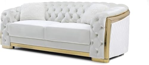 Miniatura 4 de Glory Furniture Lexi - Sofá de terciopelo de 19 pulgadas de alto con cojín en color marfildorado