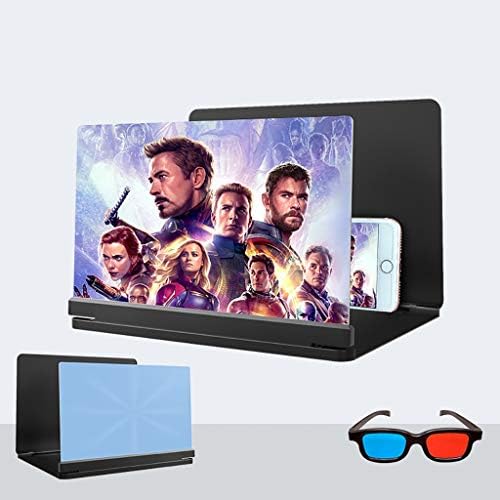 LIANGXX 20 Inch Phone Screen Magnifier Mobile Screen Magnifier - 3D Mobile Phone Amplifying Screen - Foldable For All Smart Phone Models (Color : Black, Size : 20in)