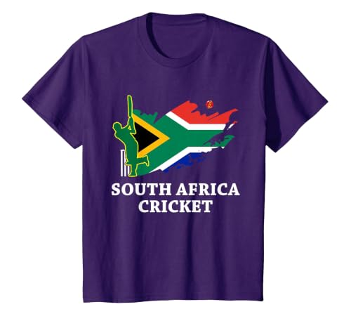 South Africa Cricket South African Flag Colours T-Shirt, Youth, Purple, 2T