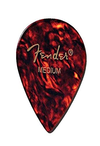 Fender Classic Celluloid Guitar Picks 551 Shape, Tortoise Shell, Heavy, 12-Pack