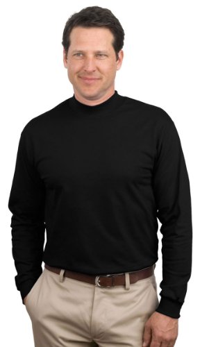 PORT AND COMPANY Mock Turtleneck (PC61M) Jet Black, M