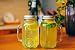 JingleBells 24oz/680ml Glass Mason Jar(with handle) Drinking Bottle Juice Jar with Metal Lid ,set of 2