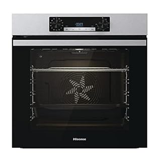 Hisense BI64211PX Four multifonction - Cavité XXL de 77L, Pyrolyse, 13 Fonctions, Fonction Pizza 300°C, AirFry, Affichage LED, Inox, Classe A+