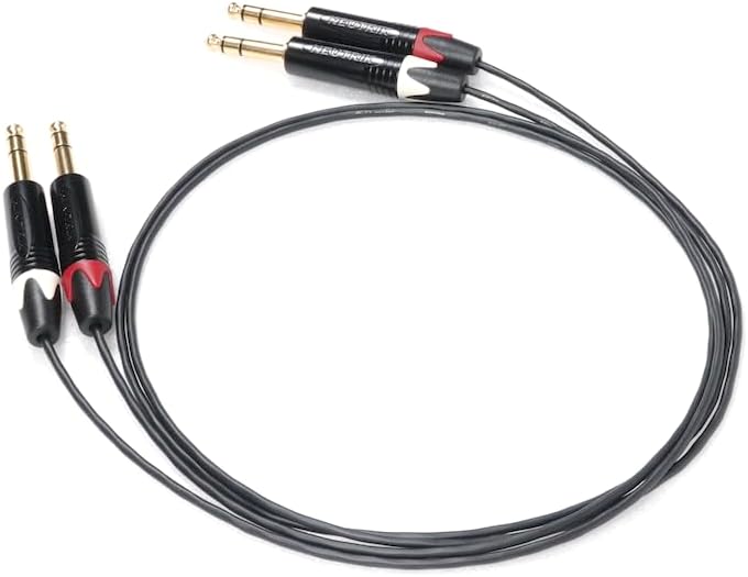 CANARE カナレ MS202 アナログオーディオ用 赤白ライン TRSステレオフォンケーブル 2本セット (0.75m)