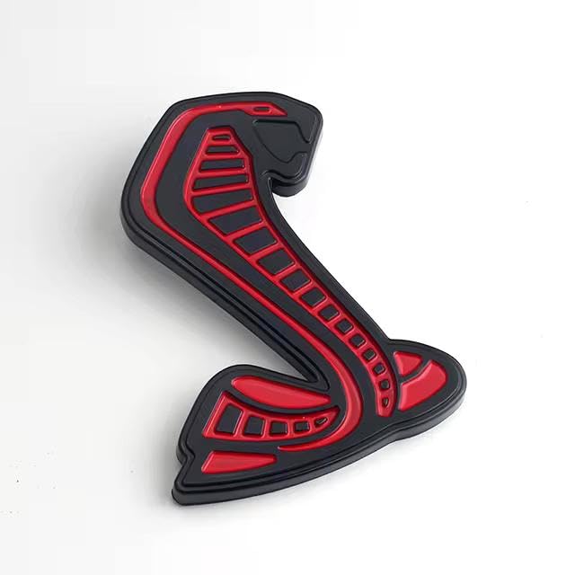 AutoBizarre 3D Raised Snake Cobra Metal Monogram Emblem Badge Sticker for All Cars & Bikes (Red)