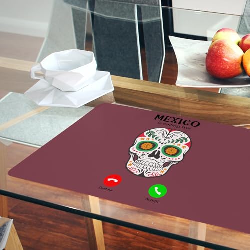 Sets de table en liège rouge Mexico grand format de 39,5 x 28,5 cm x4 - 6
