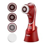 Facial Cleansing Brush, Electric Face Scrubber, Facial Cleansing Brush Rechargeable IPX-7 Waterproof Rotating Face Scrubber for Exfoliating, Massaging and Deep Cleansing with 4 Brush Heads
