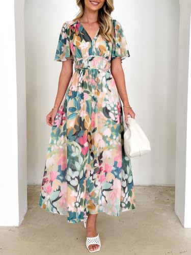 Image of Flessibili Womens Summer Floral Maxi Dress Wedding Guest Party Long Dresses 2026