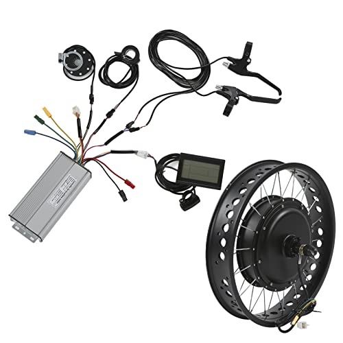 Kit de Conversión de Rueda Trasera de Neumáticos Anchos para Bicicletas Eléctricas, 1500W, 48V, con Pantalla LCD3, para Playa, Todoterreno, Nieve