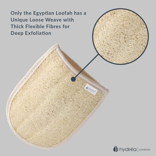Luva de banho Hydrea London natural orgânica egípcia esfoliante Loofah LMT1