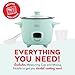 Dash Mini Ceramic Rice Cooker - Designed for Single-Serve Cooking - Compact Rice Cooker with Nonstick Removable Pot, Keep Warm Function & Easy-to-Clean Sleek Design - Aqua Ceramic