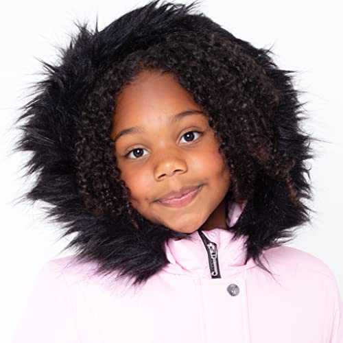 Image of Juicy Couture Girls Coat, Faux Fur Hooded Winter Jacket, Warm Padded Parka Hoodie, Kids Heavyweight Winter Coat