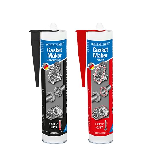 Image of WEICON Gasket Maker | 310 ml | Special adhesion Sealent for car engine, motorbike, metal, glass, ceramic and more | Resistant to High-Temp, pressure, aging and UV | Permanently elastic (Red)