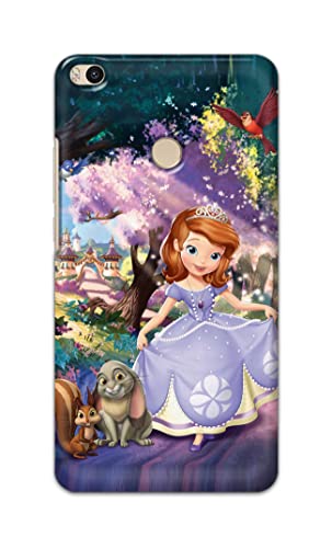 Image of PRINTFIDAA Cartoon Little Girl with Crown and Pet Animals Printed Designer Hard Case for Mi Max 2 (6.44 inch) Back Cover -(e) RPM1008