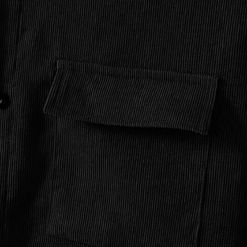Mens Corduroy Outfits Two Piece Sets Button Down Shirts Coats Jackets Trousers with Pockets Fall Winter4