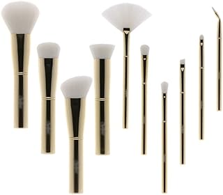 Makeup Brush Set 10Pieces Gold Powder Foundat...
