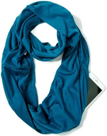 elzama Infinity Loop Solid Color Scarf With Hidden Zipper Pocket ...