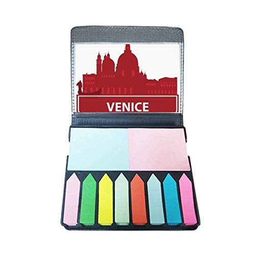 Boîte à marque-page Venise avec motif marqueur rouge en carton rigide