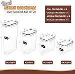 Food Storage Containers with Lids, PRAKI 24 PCS Cereal Storage Containers | Kitchen Pantry organizers and storage Set for Cereal Flour & Sugar Storage, BPA Free, container with Labels & Marker, Black
