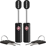 2-Pack TSA Approved Luggage Locks with Keys for Travel | Flexible, Ultra Secure Mini Key Padlocks Made from Zinc Alloy | Luggage Locks | TSA Locks | Black