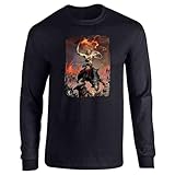 Berserker Art Long Sleeve T-Shirt Inspired by Frank Frazetta Black 2XL
