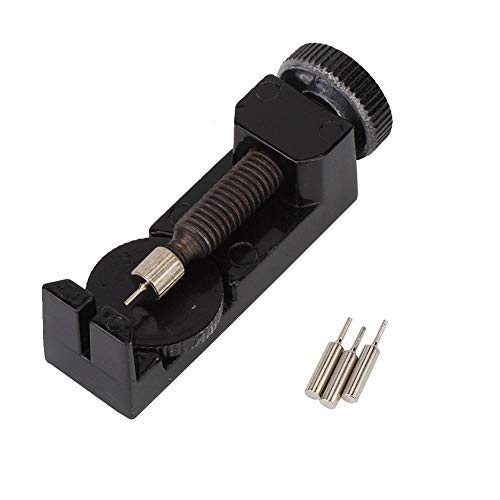 Duevin Kit de reparación de desprendimiento de Correa para la muñeca - Herramienta de reparación de Reloj - Cambiador de Correa de Reloj Ajustable con 3 Clavijas(Negro)