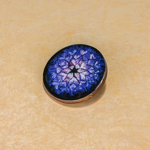 Image of Blue Nebula Acacia Wood Coaster Set (Set of 4) - Premium Handcrafted Wooden Drink Coasters with Stunning Enamel Artwork, Stylish & Durable Tabletop Protection for Home & Office