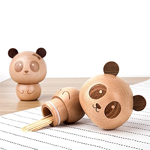 Houten Tandenstokerdoos, Tandenstokerdispenser, Cartoon Mini-panda Tandenstokerhouder, Creatieve Draagbare… - Image 8