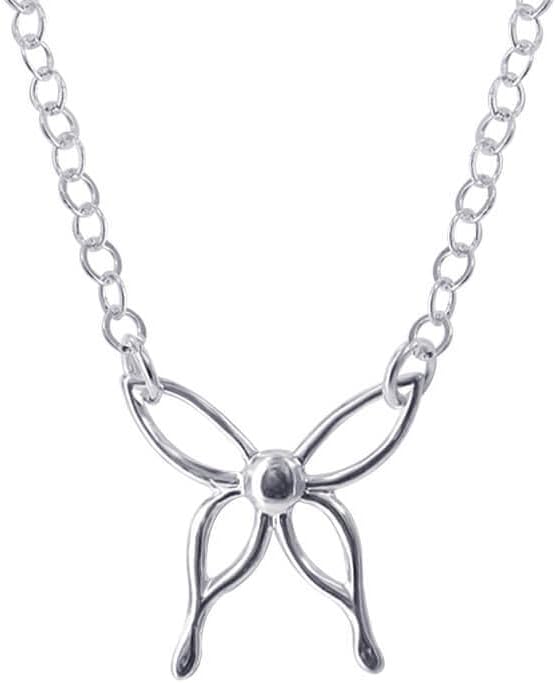 Gem Avenue Italian 925 Sterling Silver Polished Finish Butterfly Pendant Chain Necklace for Women 16