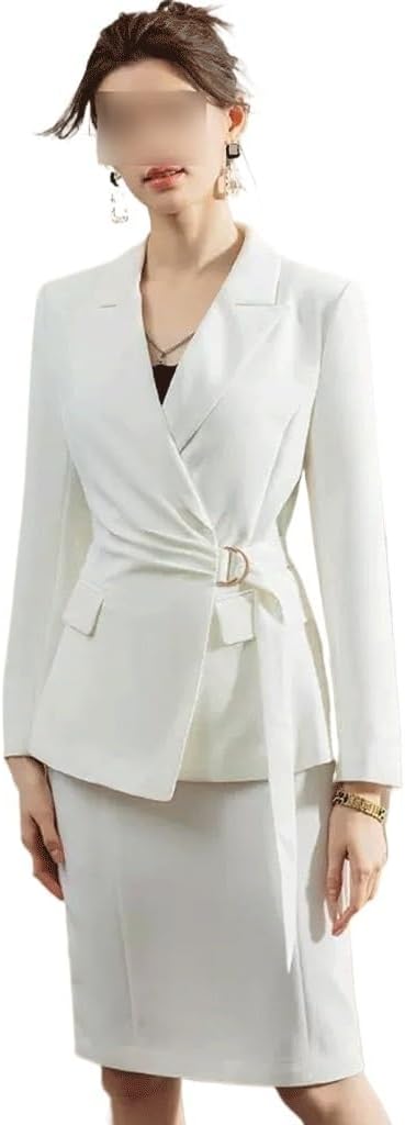 White High-end Long-Sleeved Suit Suit Dress Fall and Winter Waisted Flight Attendant Professional Workwear