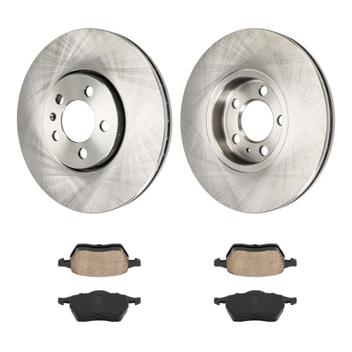 Image of KAX Front Brake Kit, OE Brake Rotors and Ceramic Brake Pads | Fits Volkswagen Jetta 1999-2005, Volkswagen Beetle 2000-2010, Volkswagen Golf 2000-2006, Volkswagen GTI 2006