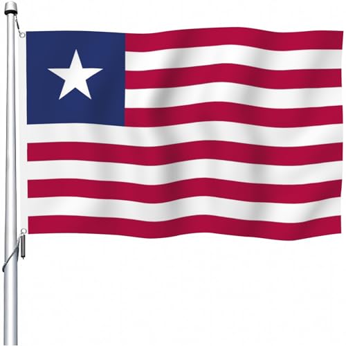 Drapeau du Libéria double face avec finitions soignées cousues machine