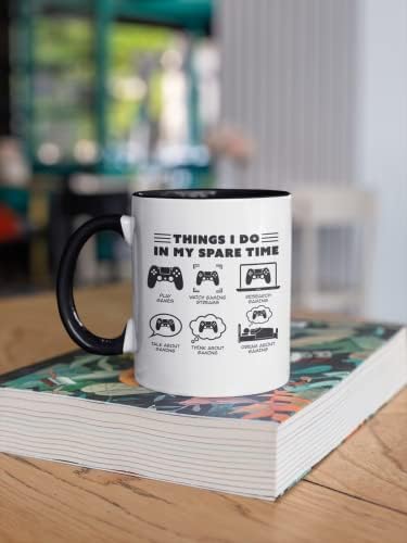 SMARTYPANTS in My Spare Time Gamer Mug - Boys Men Gamer Gaming Gifts Present Idea Teenager Teen Nerdy Video Game Controller Gadget Birthday Christmas Ceramic Tea Coffee Cup (Black Handle Prime)