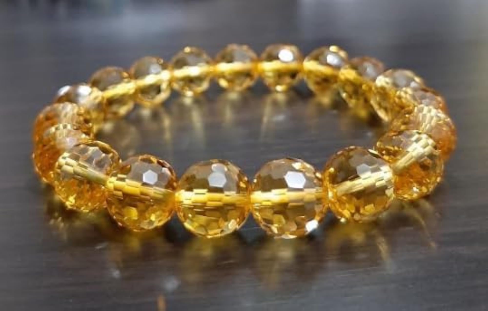 Citrine Healing Beads Sunela Stone Round Bracelet