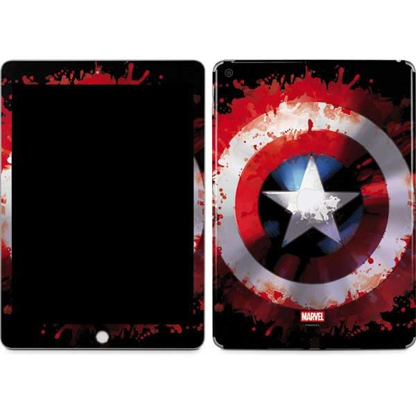 Skinit Decal Tablet Skin Compatible with iPad 9.7in (2018) - Officially Licensed Marvel Captain America Star Shield Design