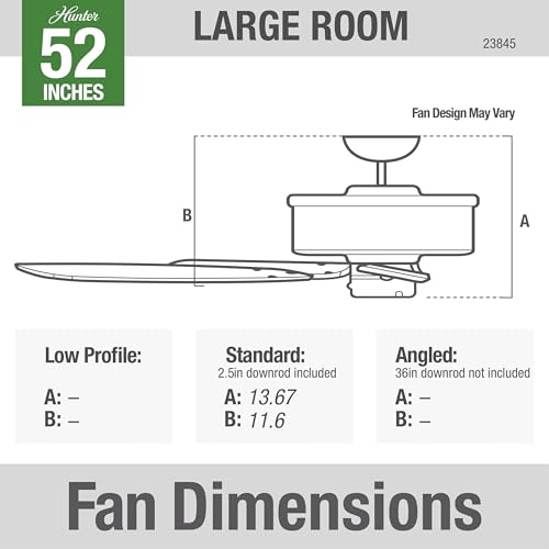 Image of Hunter Original, Outdoor or Indoor, Ceiling Fan, No Light, 52 inch, White