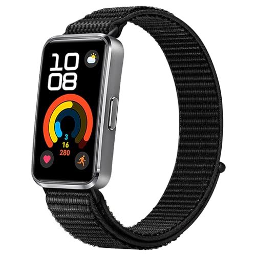 [KEYSJEFF] �Ή�Huawei Band 10/8/9 �x���g�A�_�炩���i�C�����҂ݎ��v�x���g�A�ʃt�@�X�i�[�����v�x���g Huawei Band 8/9/10��p�o���h�ƌ݊�������A�N�C�b�N�����[�X�������\ �y�� �ʋC���Ɩh���� (�u���b�N)