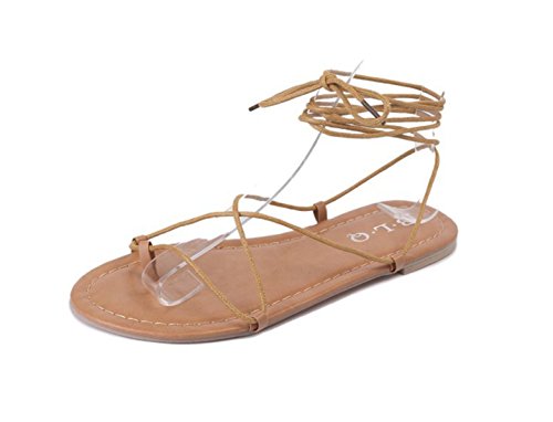 Sandales plates femme bretelles croisées bout ouvert confort nu pieds